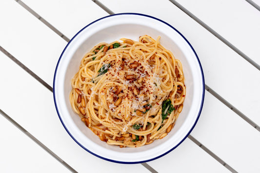 Spaghetti with Parmesan, Pine Nuts, and Brown Butter