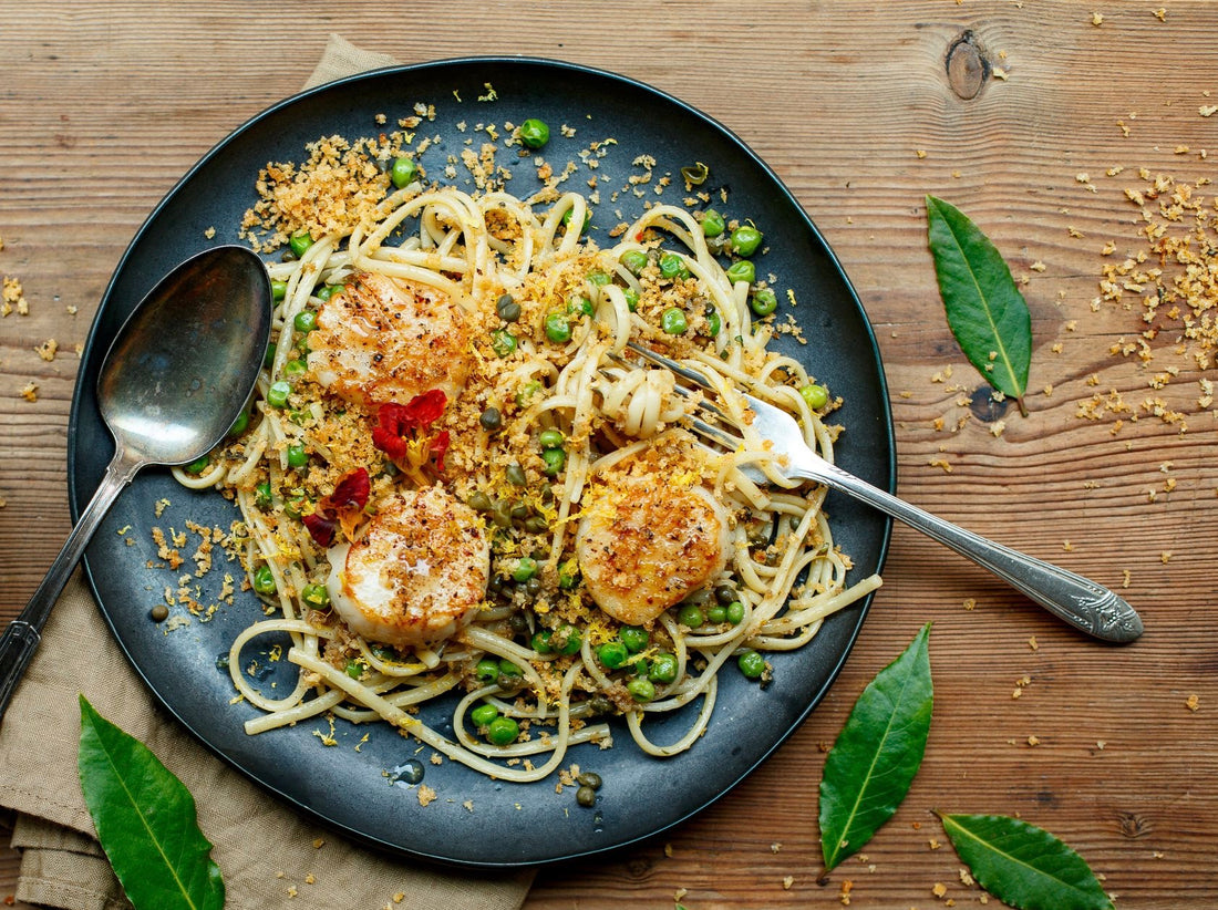 Seared Scallops with Brown Buttered Linguine